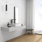 Branco Blocks Glossy + Nogal Honey - WC amb - R3258R+P9187C2+P9187C3