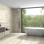 Pure Travertine Beige + Mosaic Half Hexa Brilho - WC amb - R3262R+DC3502+P6168PGC